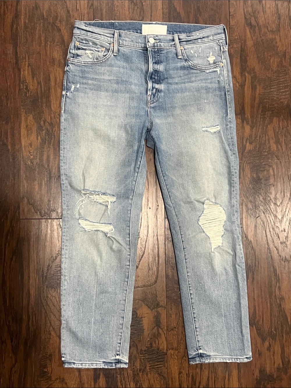 MOTHER Superior The Scrapper Ankle Jean distressed button fly size 29 USA